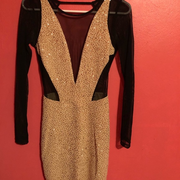 Sexy shimmer/mesh mini dress. - Picture 2 of 5